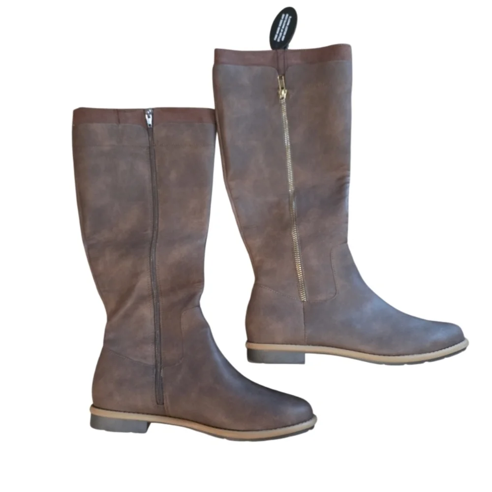 Style & Co. Womens Olliee Faux Leather Tall Knee-High Boots Size 11 Zip Each Sid